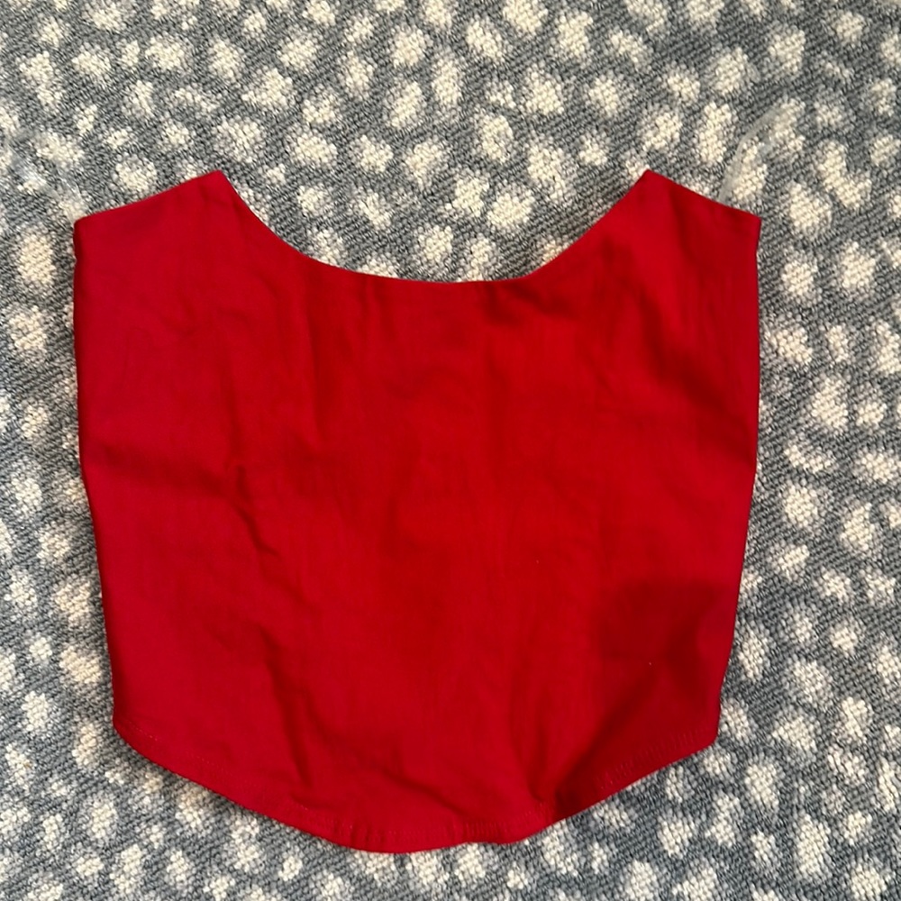 Red Strapless Corset Top